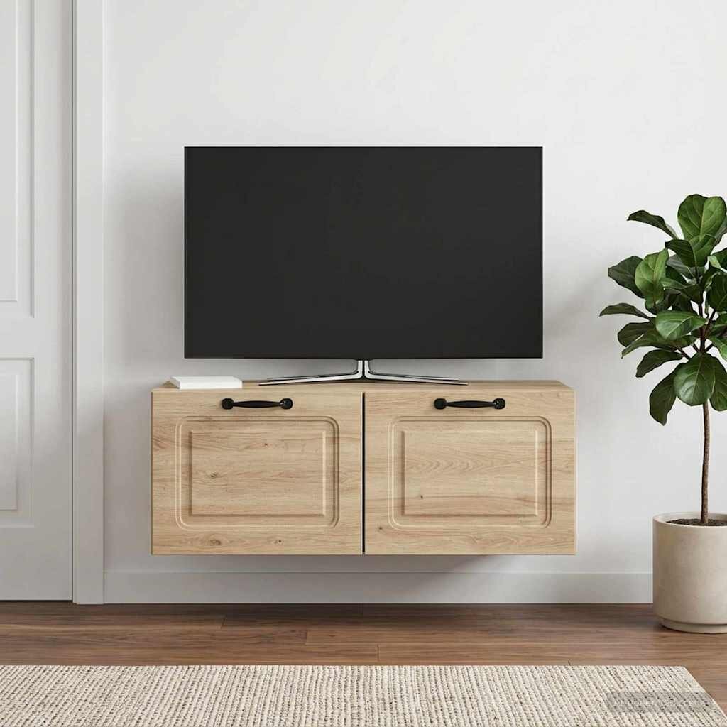 vidaXL Стенно монтиран ТВ шкаф Бетонно сиво 785 x 31 x 30 см
