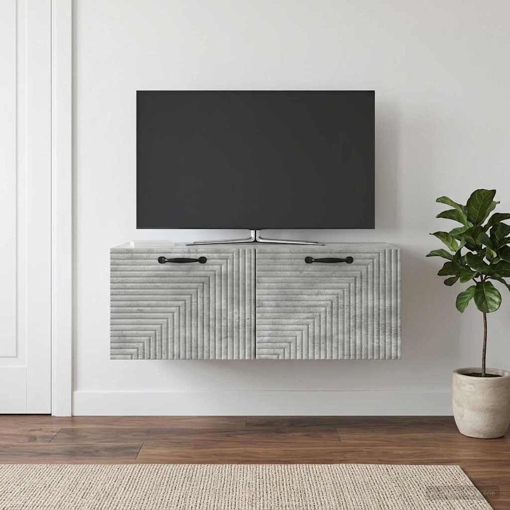 vidaXL Стенно монтиран ТВ шкаф Бетонно сиво 785 x 41 x 30 см