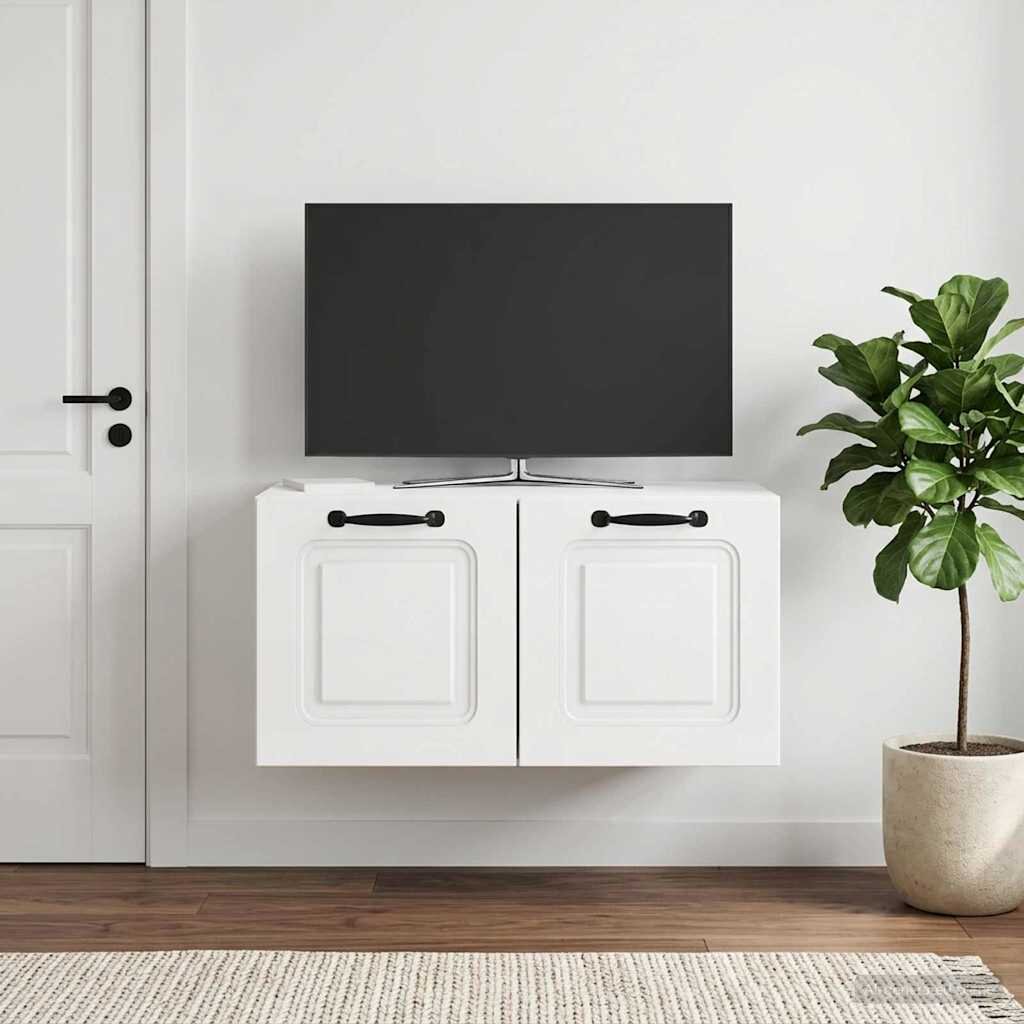 vidaXL Стенно монтиран ТВ шкаф Бял гланц 595 x 41 x 30 см