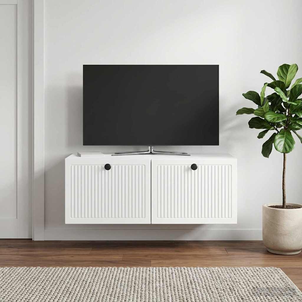 vidaXL Стенно монтиран ТВ шкаф Бял гланц 785 x 41 x 30 см