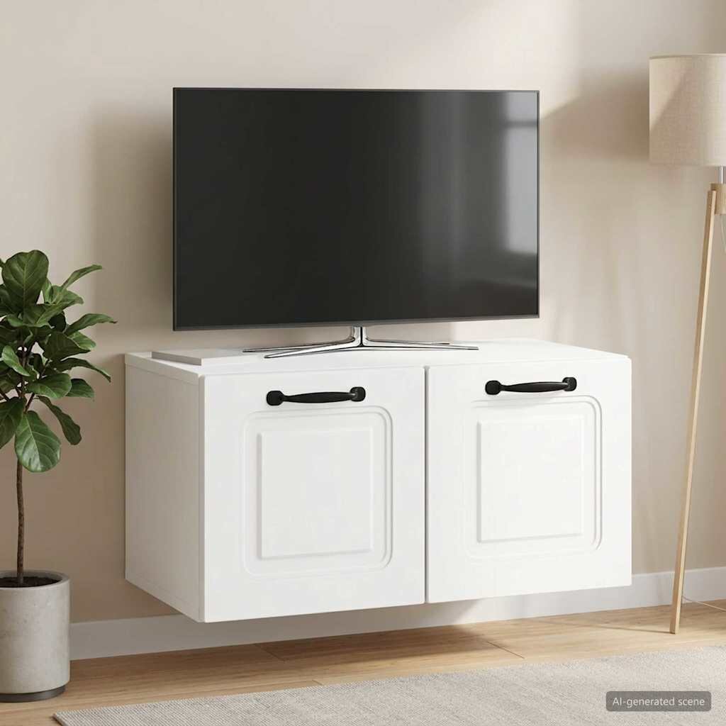 vidaXL Стенно монтиран ТВ шкаф Бяло 595 x 31 x 30 см