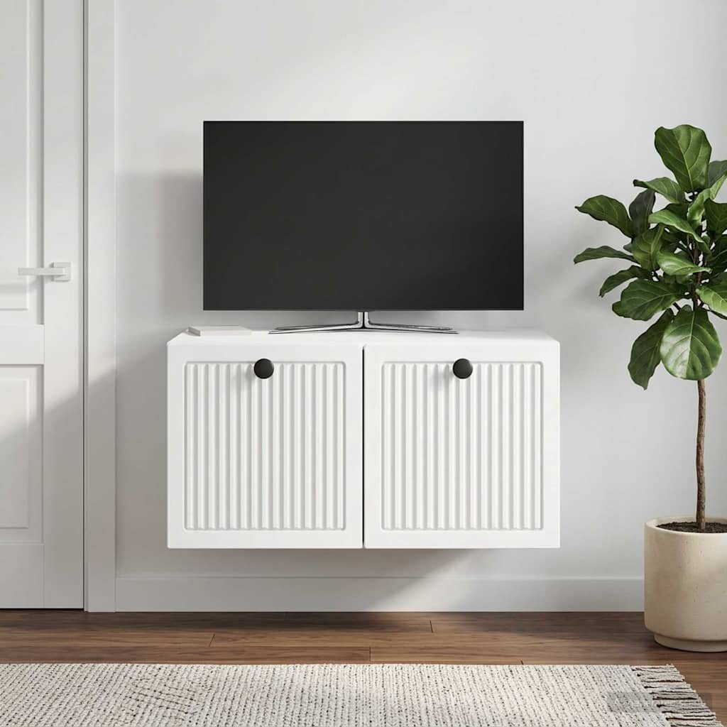 vidaXL Стенно монтиран ТВ шкаф Бяло 595 x 41 x 30 см
