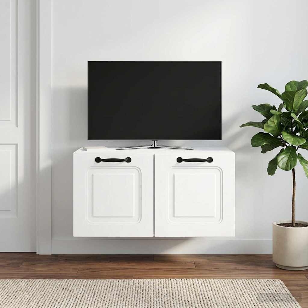 vidaXL Стенно монтиран ТВ шкаф Бяло 595 x 41 x 30 см