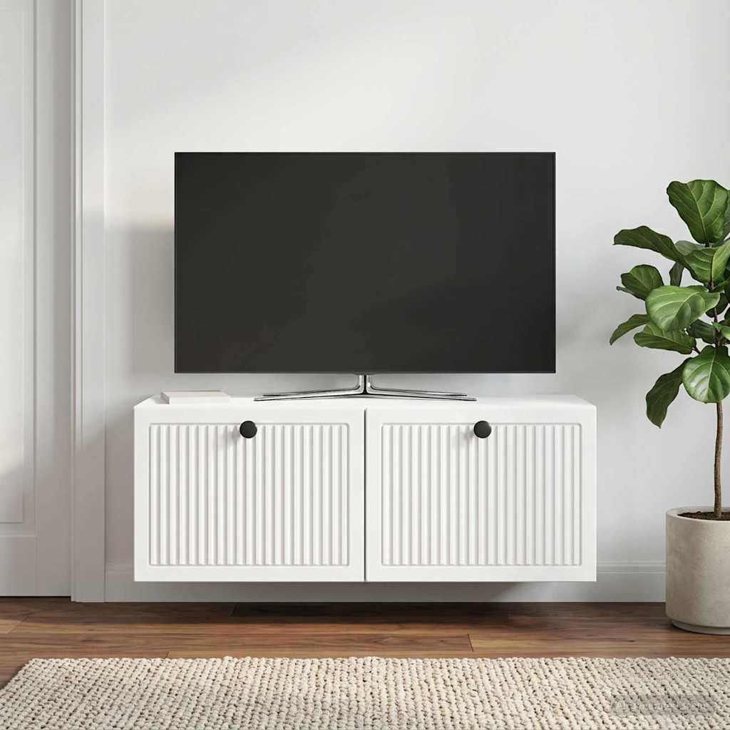 vidaXL Стенно монтиран ТВ шкаф Бяло 785 x 31 x 30 см