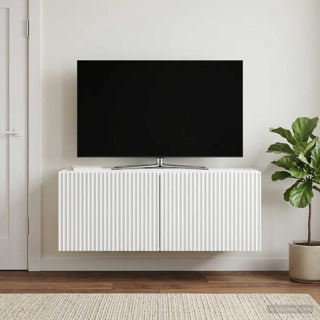 vidaXL Стенно монтиран ТВ шкаф Бяло 785 x 31 x 30 см