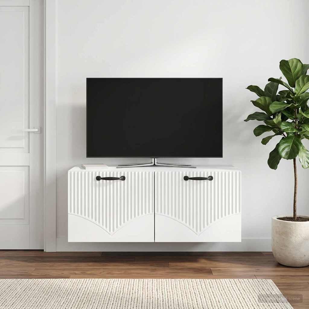 vidaXL Стенно монтиран ТВ шкаф Бяло 785 x 31 x 30 см