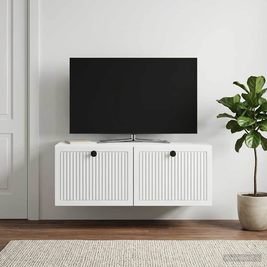 vidaXL Стенно монтиран ТВ шкаф Бяло 785 x 41 x 30 см