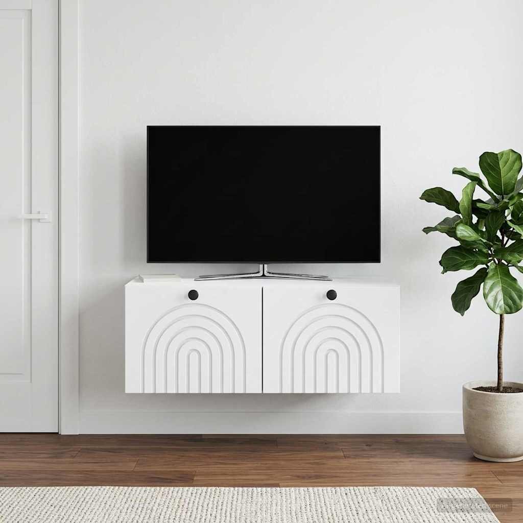 vidaXL Стенно монтиран ТВ шкаф Бяло 785 x 41 x 30 см