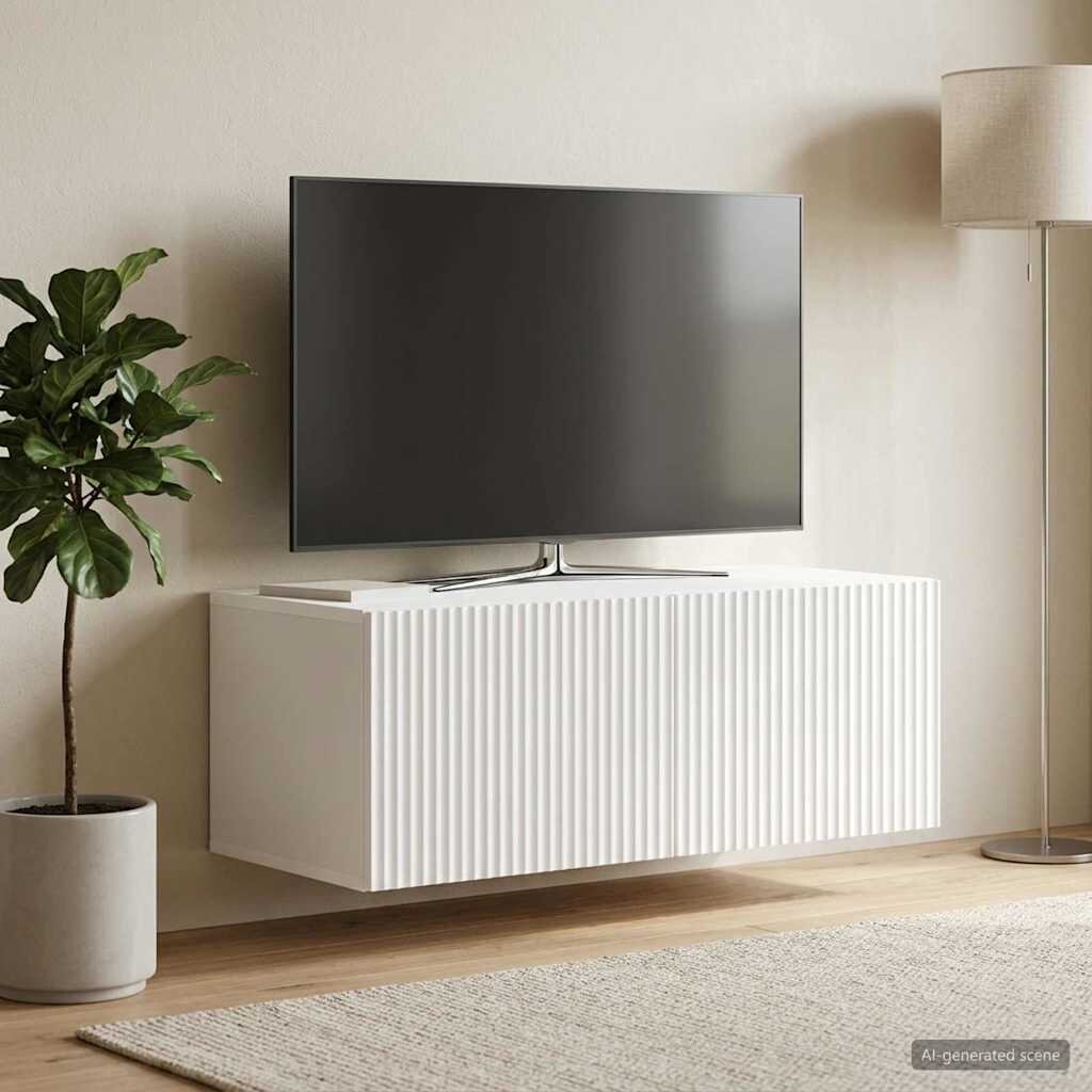 vidaXL Стенно монтиран ТВ шкаф Бяло 785 x 41 x 30 см