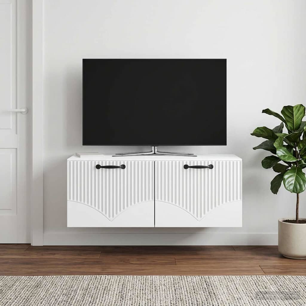 vidaXL Стенно монтиран ТВ шкаф Бяло 785 x 41 x 30 см