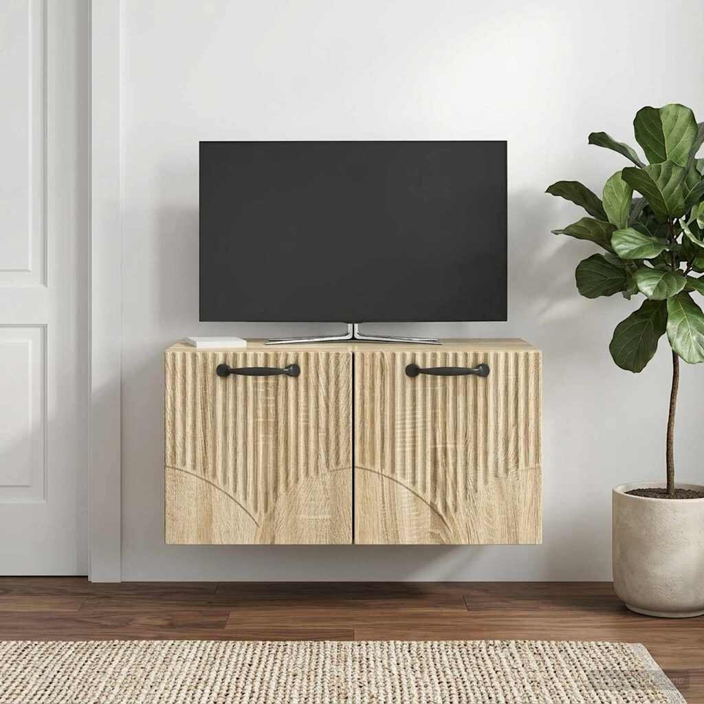 vidaXL Стенно монтиран ТВ шкаф Дъб сонома 595 x 31 x 30 см