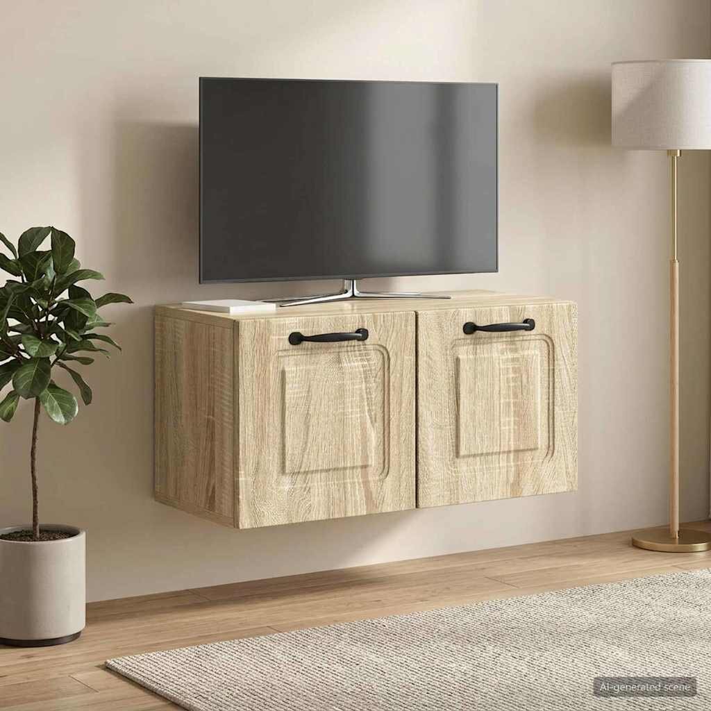 vidaXL Стенно монтиран ТВ шкаф Дъб сонома 595 x 31 x 30 см