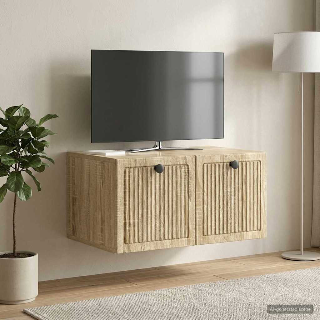 vidaXL Стенно монтиран ТВ шкаф Дъб сонома 595 x 41 x 30 см