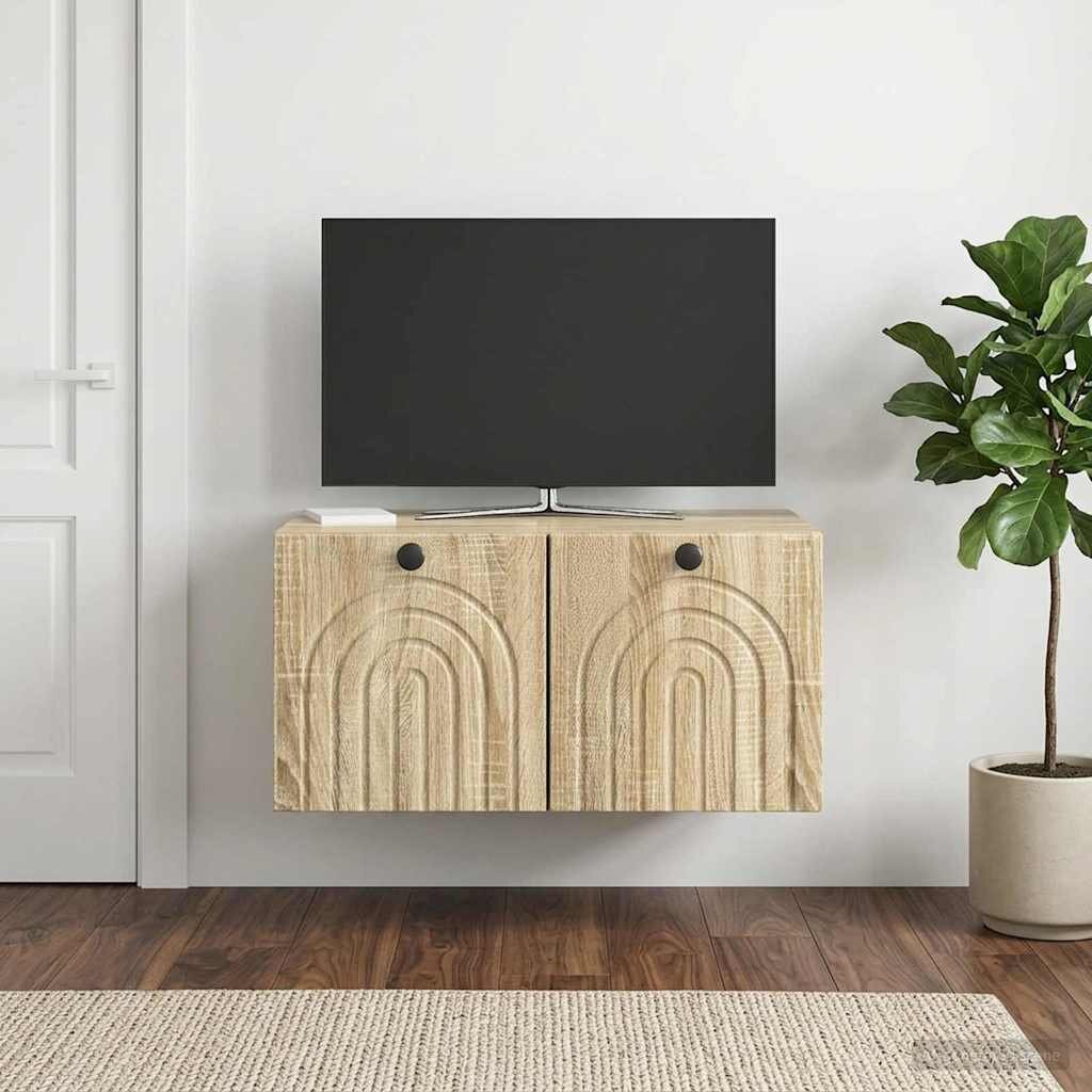 vidaXL Стенно монтиран ТВ шкаф Дъб сонома 595 x 41 x 30 см