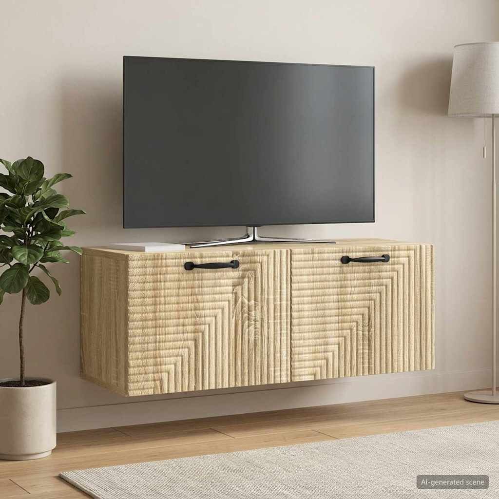 vidaXL Стенно монтиран ТВ шкаф Дъб сонома 785 x 31 x 30 см