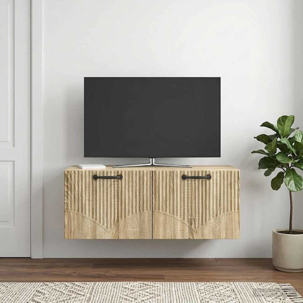 vidaXL Стенно монтиран ТВ шкаф Дъб сонома 785 x 31 x 30 см
