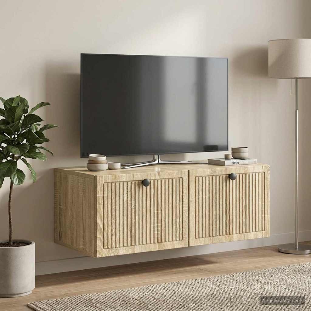 vidaXL Стенно монтиран ТВ шкаф Дъб сонома 785 x 41 x 30 см