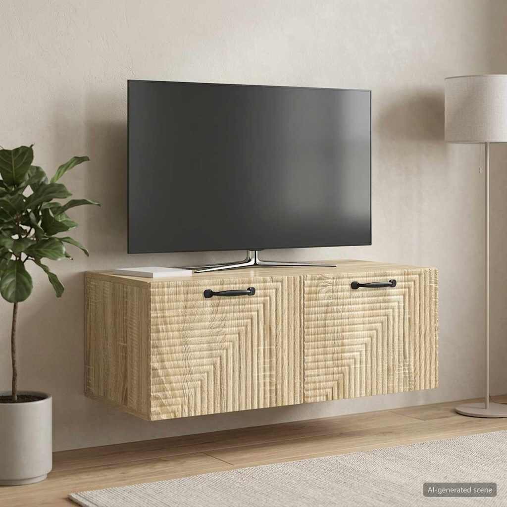 vidaXL Стенно монтиран ТВ шкаф Дъб сонома 785 x 41 x 30 см