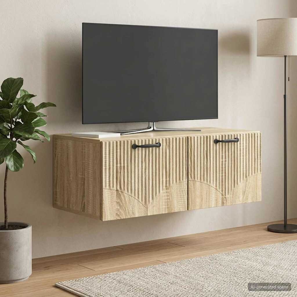 vidaXL Стенно монтиран ТВ шкаф Дъб сонома 785 x 41 x 30 см