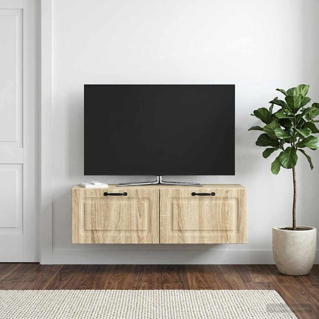 vidaXL Стенно монтиран ТВ шкаф Дъб сонома 98 x 31 x 30 см