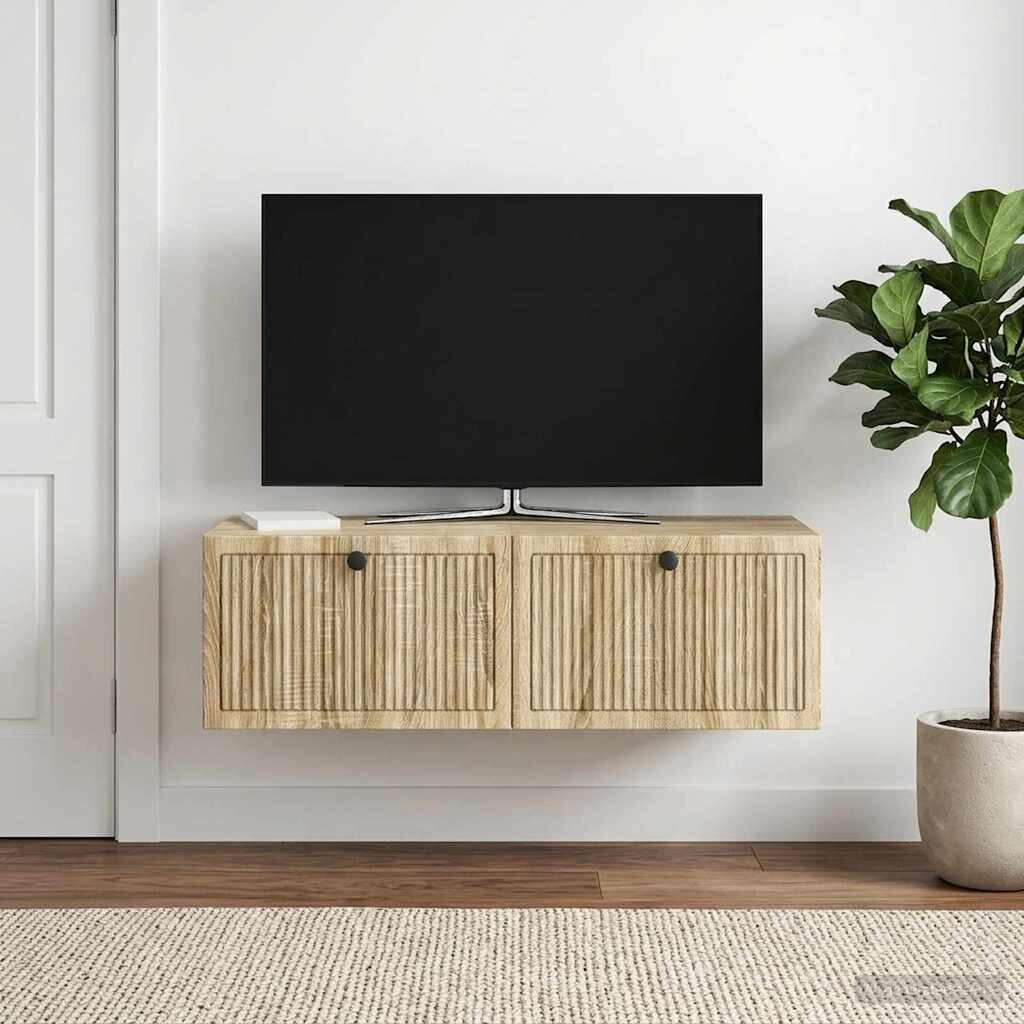 vidaXL Стенно монтиран ТВ шкаф Дъб сонома 98 x 41 x 30 см