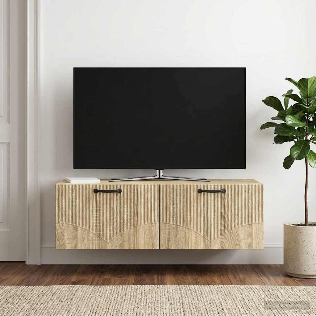 vidaXL Стенно монтиран ТВ шкаф Дъб сонома 98 x 41 x 30 см