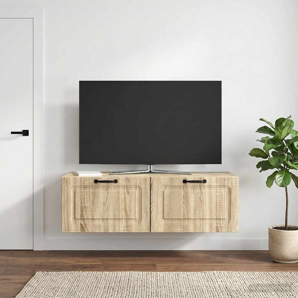vidaXL Стенно монтиран ТВ шкаф Дъб сонома 98 x 41 x 30 см