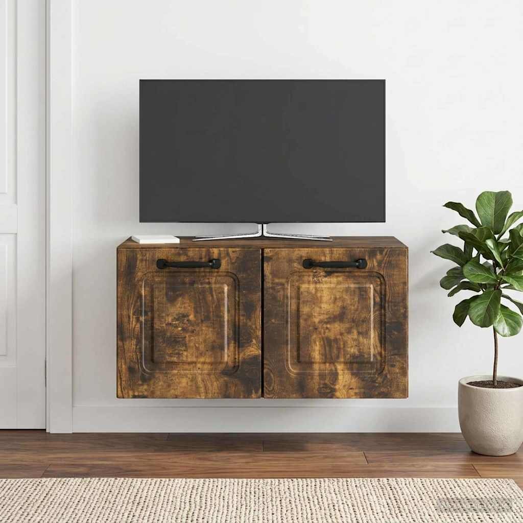 vidaXL Стенно монтиран ТВ шкаф Опушен дъб 595 x 31 x 30 см