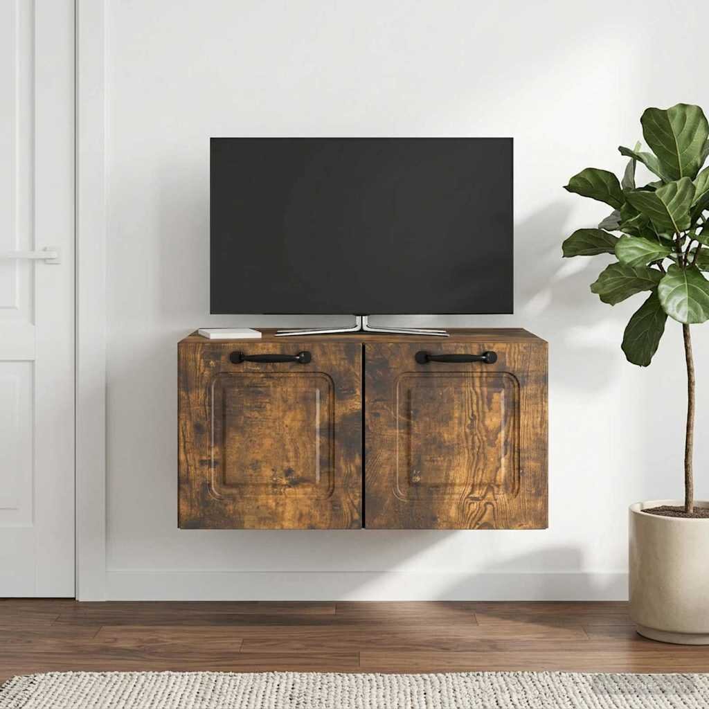 vidaXL Стенно монтиран ТВ шкаф Опушен дъб 595 x 41 x 30 см