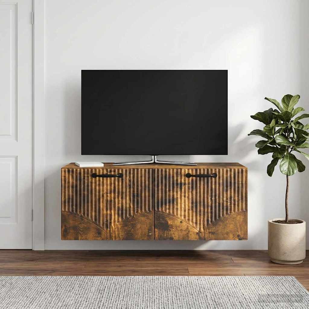 vidaXL Стенно монтиран ТВ шкаф Опушен дъб 785 x 31 x 30 см