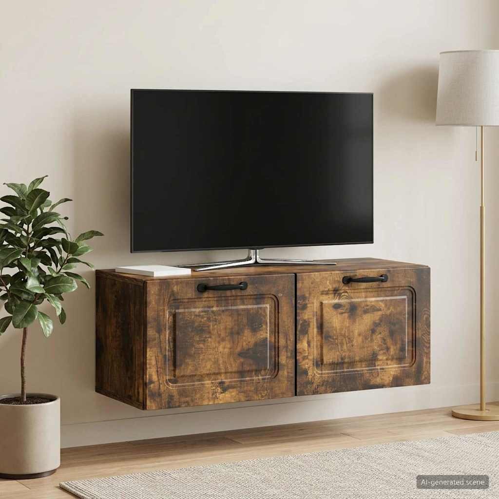 vidaXL Стенно монтиран ТВ шкаф Опушен дъб 785 x 31 x 30 см