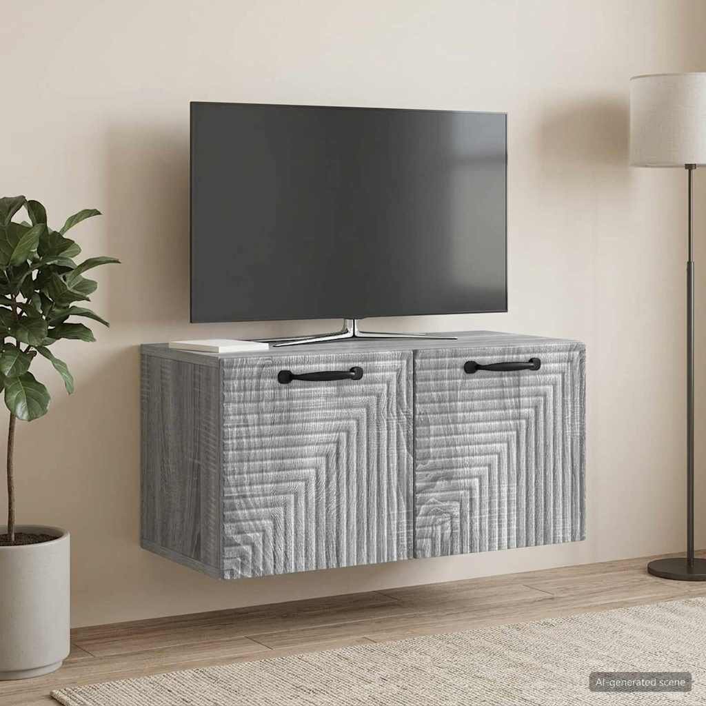 vidaXL Стенно монтиран ТВ шкаф Сива сонома 595 x 31 x 30 см