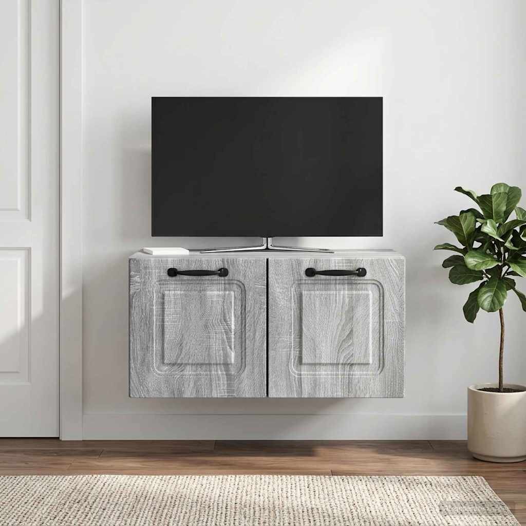 vidaXL Стенно монтиран ТВ шкаф Сива сонома 595 x 31 x 30 см