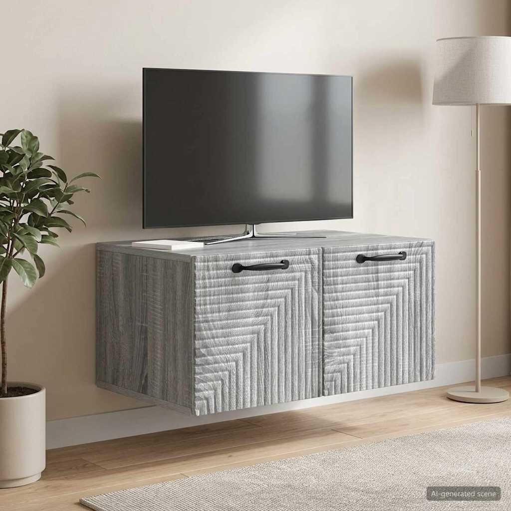 vidaXL Стенно монтиран ТВ шкаф Сива сонома 595 x 41 x 30 см