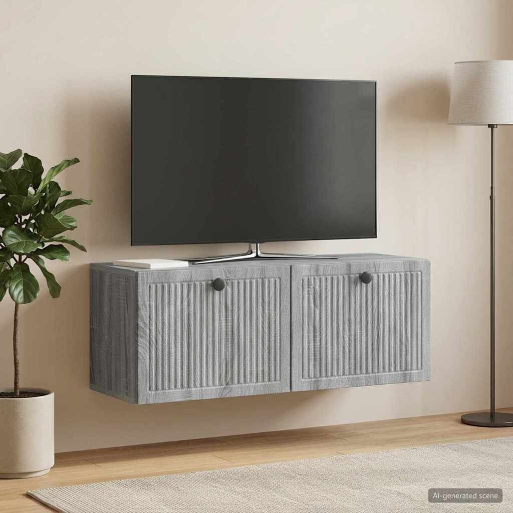 vidaXL Стенно монтиран ТВ шкаф Сива сонома 785 x 31 x 30 см
