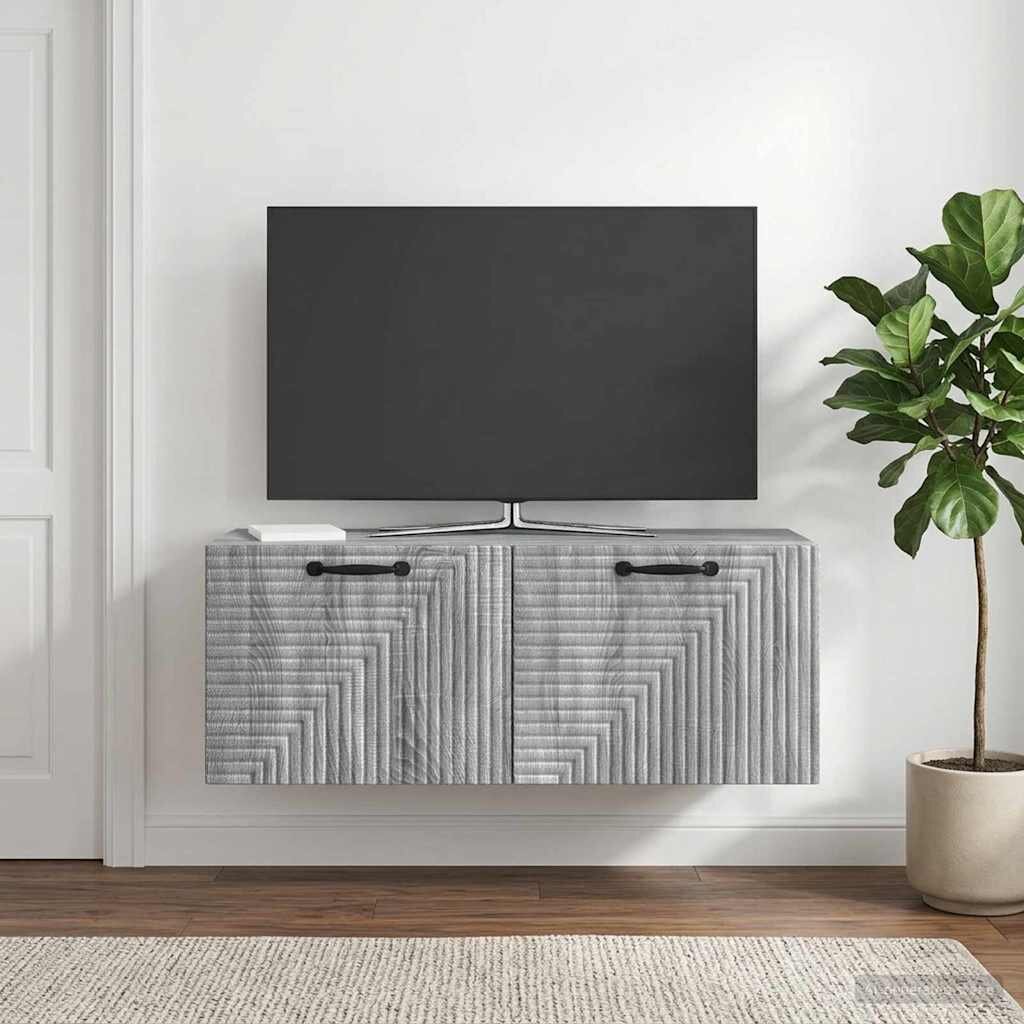 vidaXL Стенно монтиран ТВ шкаф Сива сонома 785 x 31 x 30 см