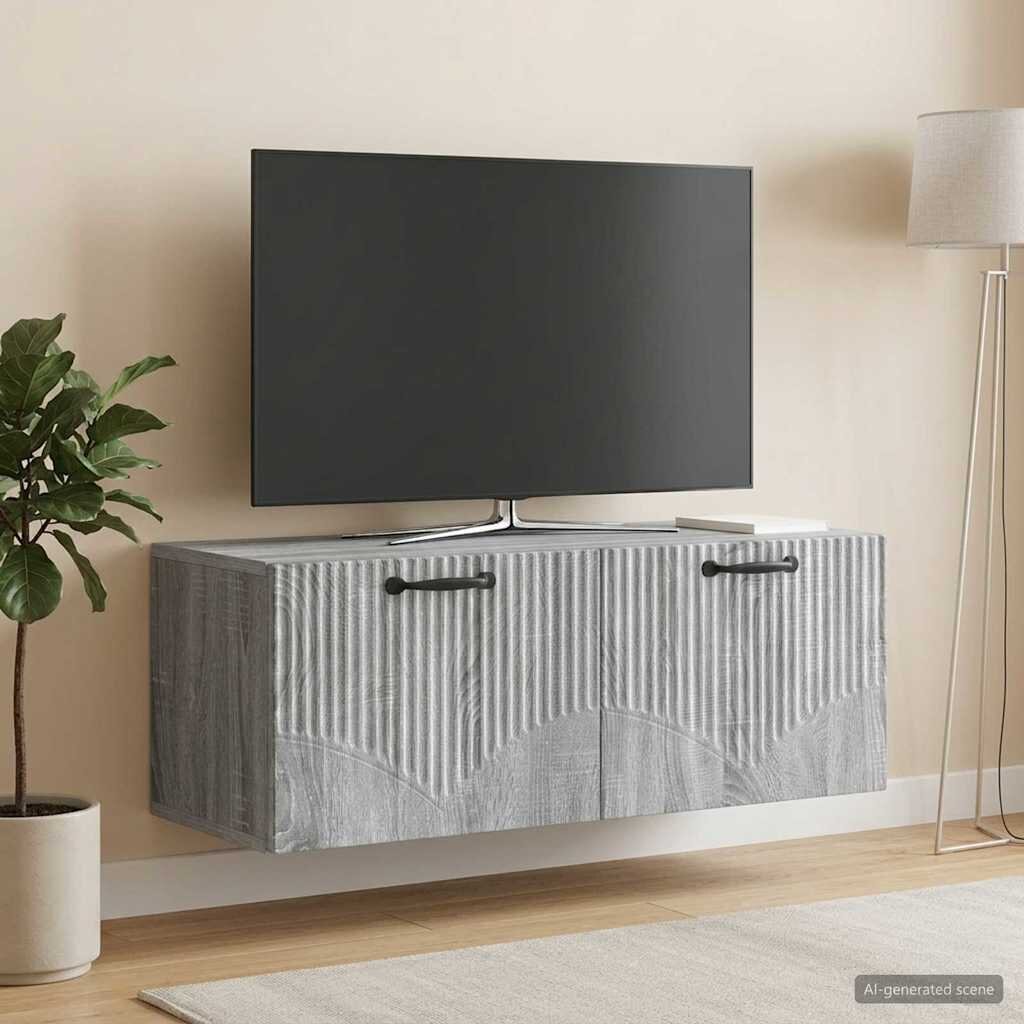 vidaXL Стенно монтиран ТВ шкаф Сива сонома 785 x 31 x 30 см