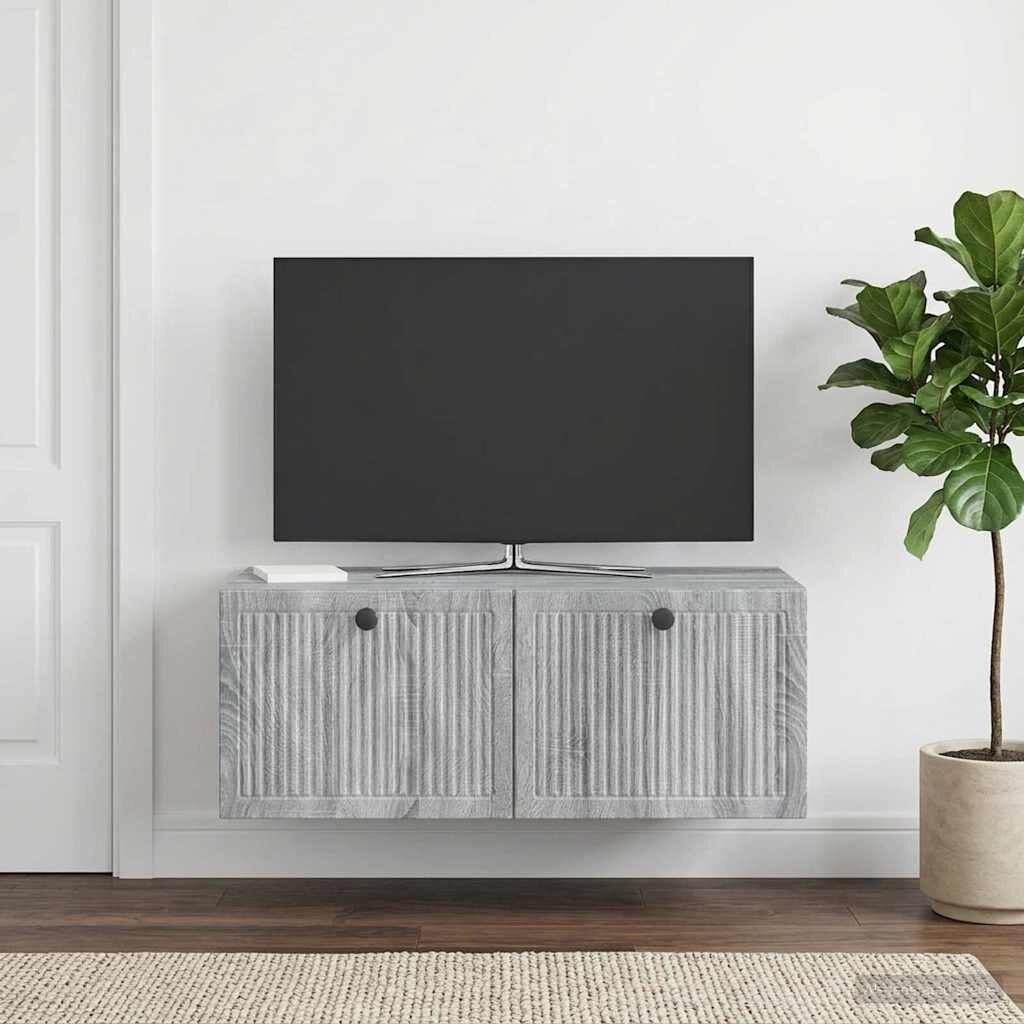 vidaXL Стенно монтиран ТВ шкаф Сива сонома 785 x 41 x 30 см