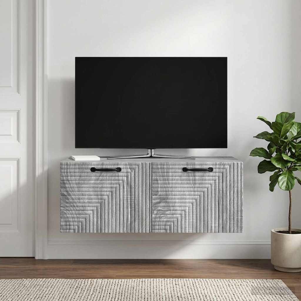 vidaXL Стенно монтиран ТВ шкаф Сива сонома 785 x 41 x 30 см