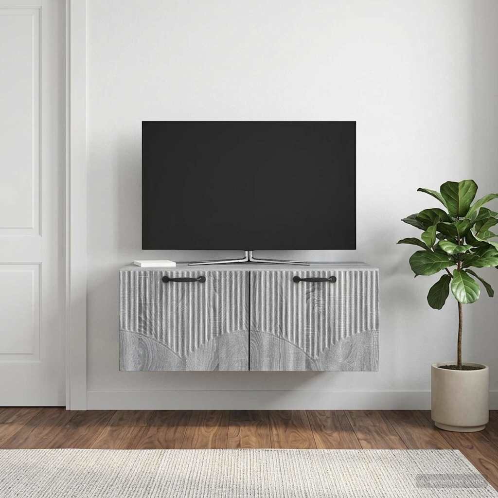 vidaXL Стенно монтиран ТВ шкаф Сива сонома 785 x 41 x 30 см
