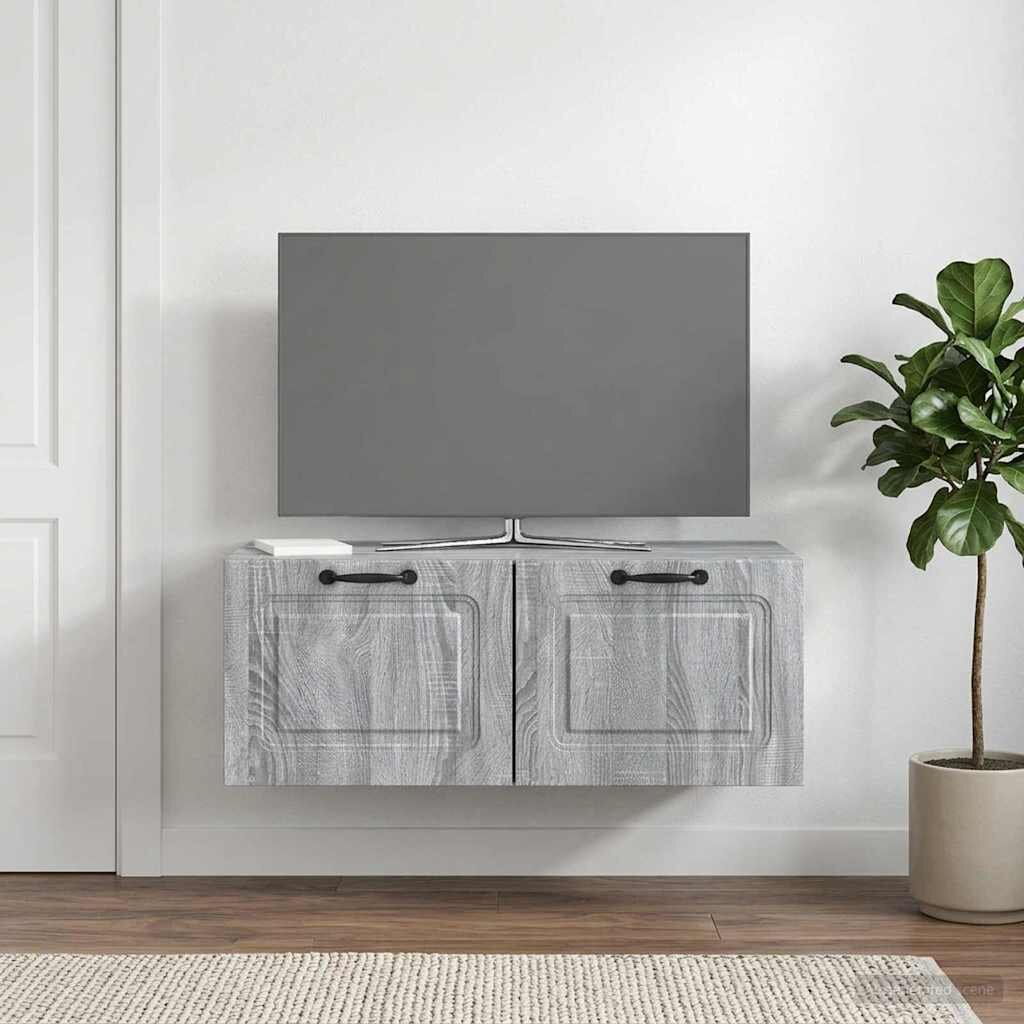 vidaXL Стенно монтиран ТВ шкаф Сива сонома 785 x 41 x 30 см