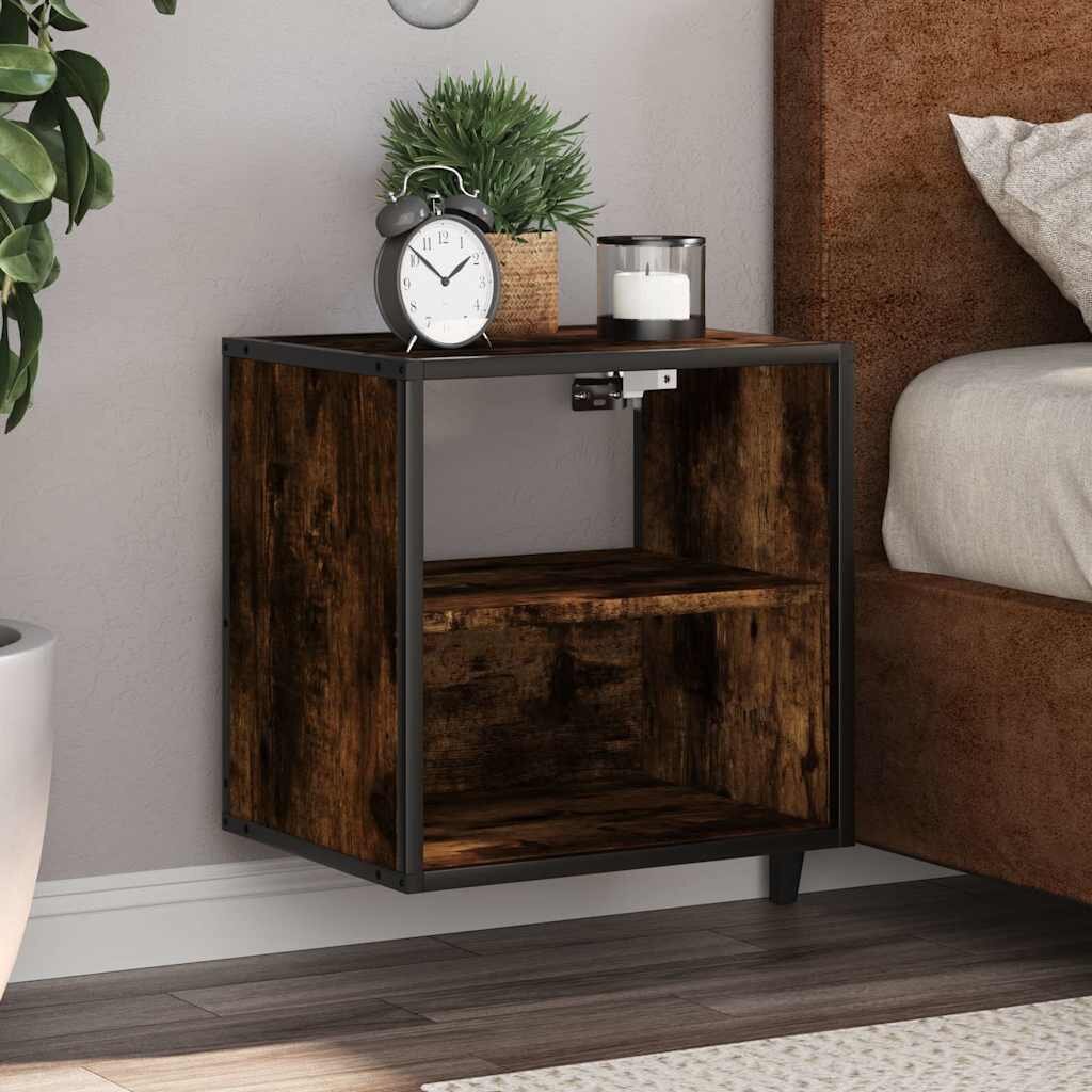 vidaXL Стенно нощно шкафче опушен дъб 40x31x395 cm