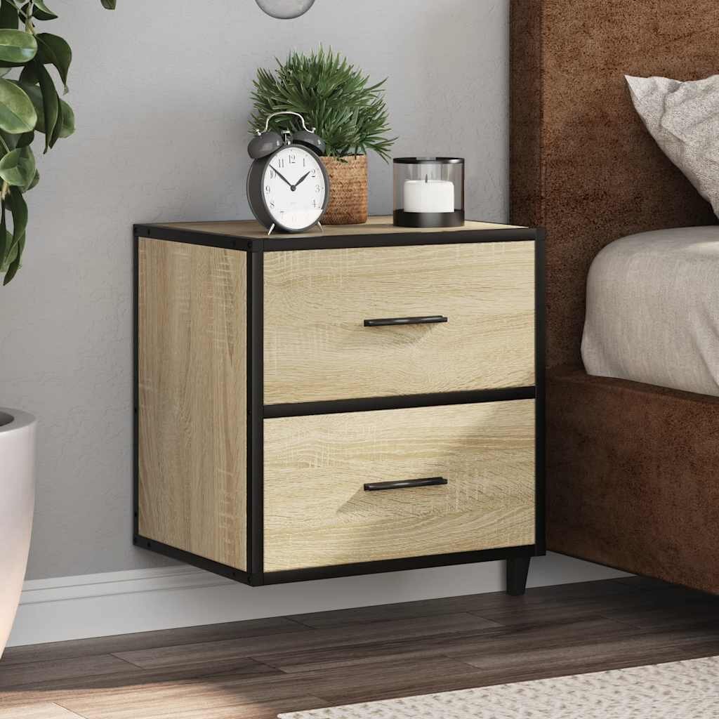 vidaXL Стенно нощно шкафче Sonoma Oak 40x31x395 cm