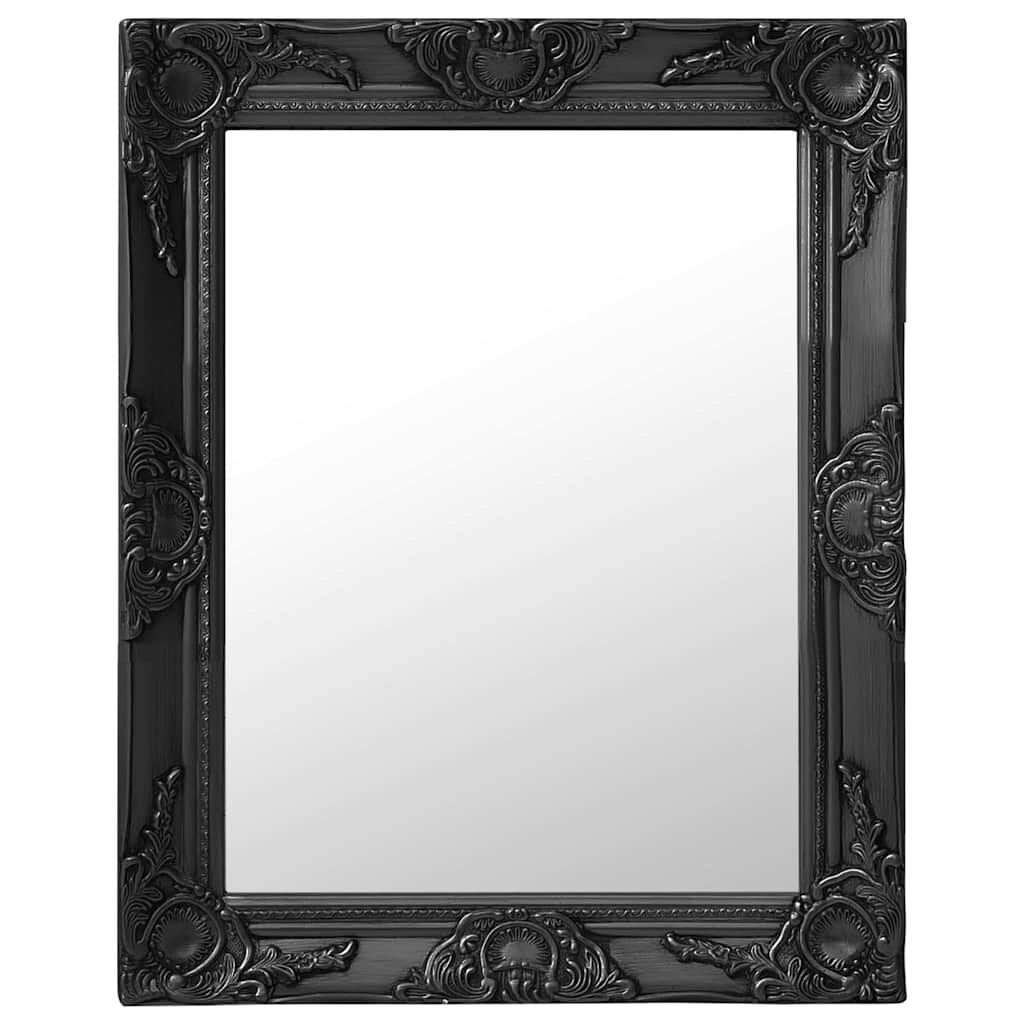 vidaXL Стенно огледало бароков стил 50x60 см черно