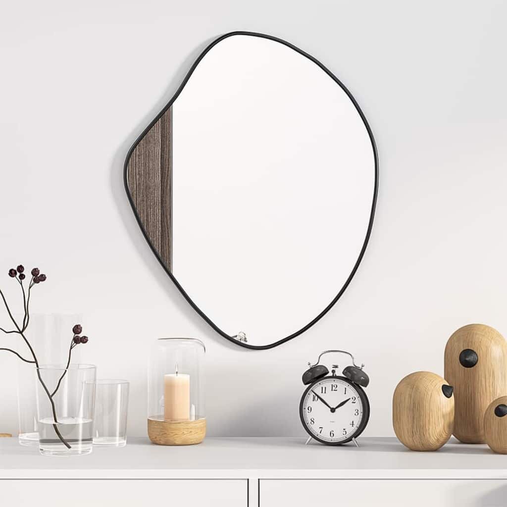 vidaXL Стенно огледало черно 50x40 см