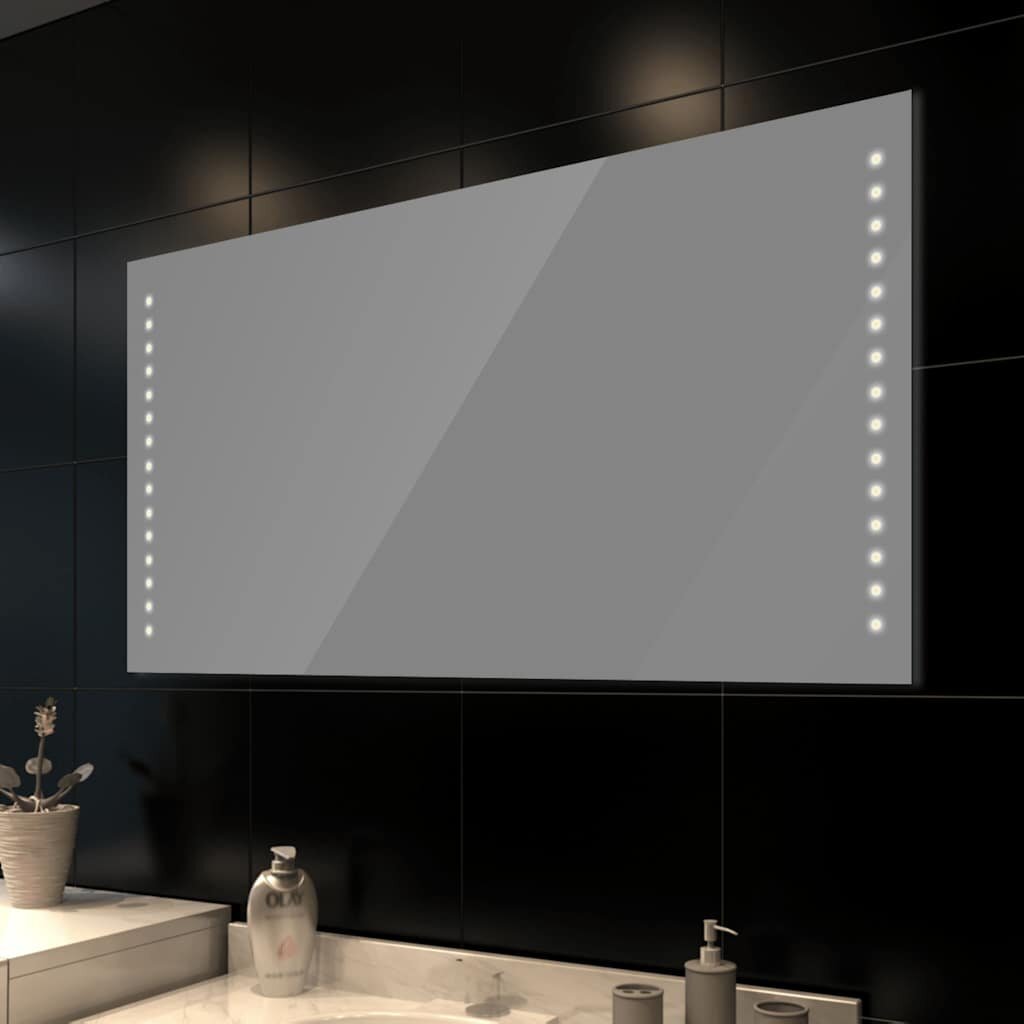 vidaXL Стенно огледало за баня със LED светлини 100 x 60 см (Д х В)