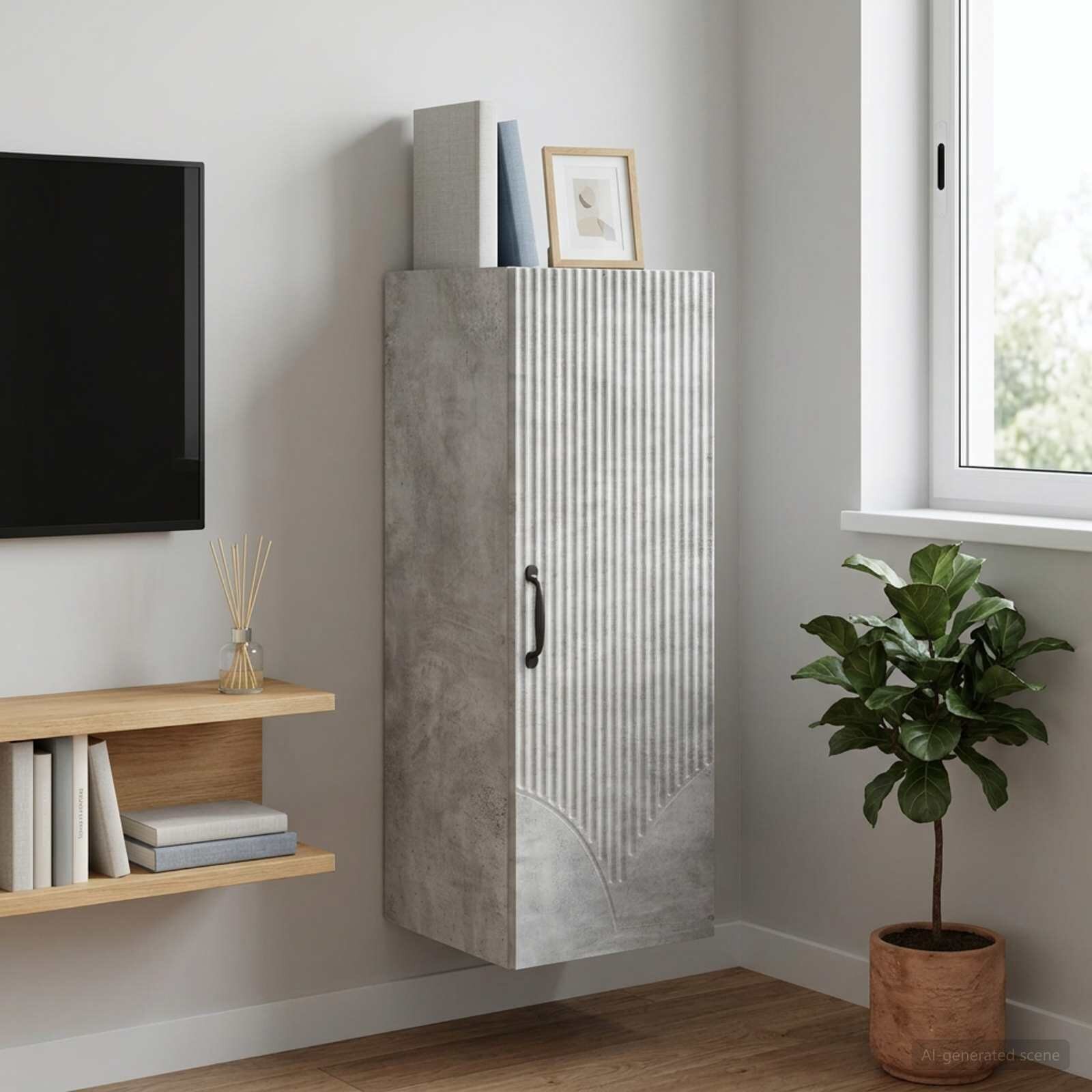 vidaXL Стенно шкафче 33 x 345 x 90 см Инженерна дървесина