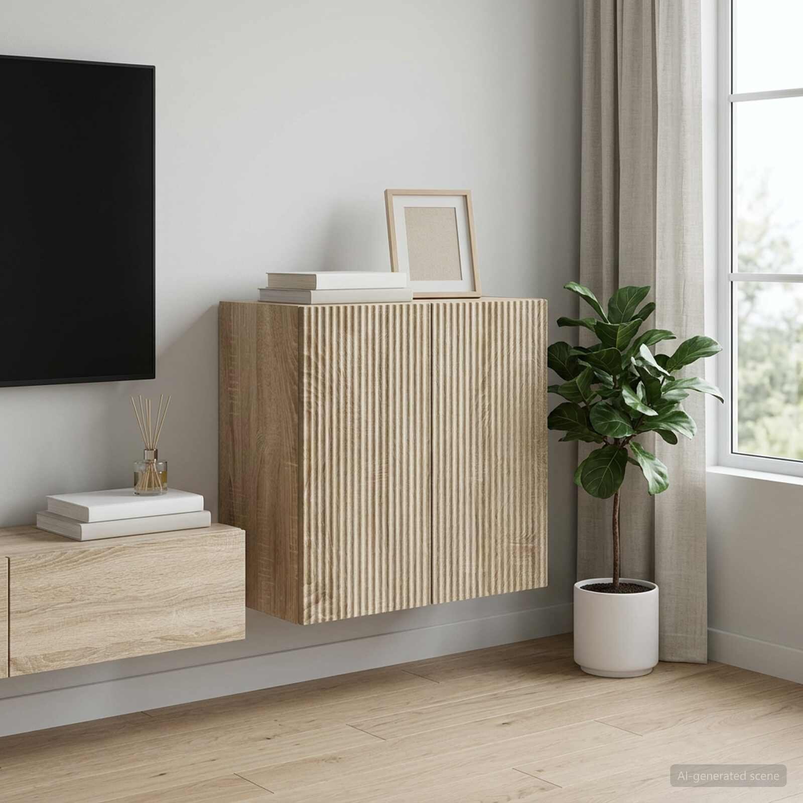 vidaXL Стенно шкафче 59 x 31 x 60 см Инженерна дървесина Дъб сонома