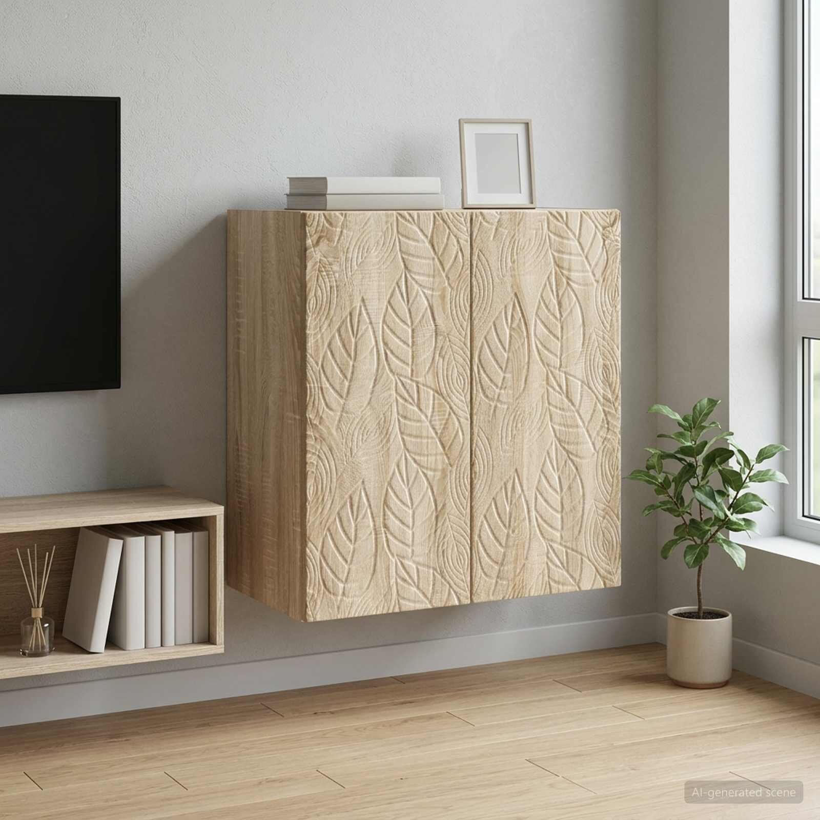 vidaXL Стенно шкафче 59 x 31 x 60 см Инженерна дървесина Дъб сонома