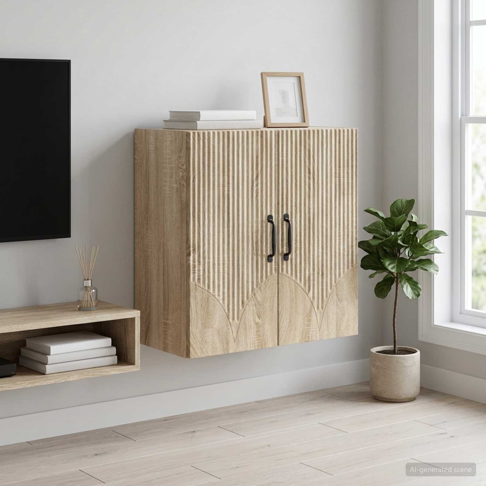 vidaXL Стенно шкафче 59 x 31 x 60 см Инженерна дървесина Дъб сонома